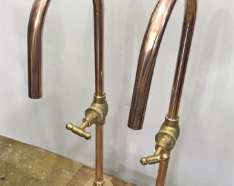 Handmade Copper Dual Taps: Optional Aerator, Handles