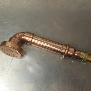 Solid Copper Handheld Shower Head + Hose and Holder - Etsy Australia