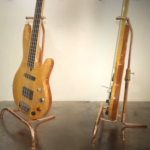 Unique Copper Guitar Stand | Vintage Inspired Instrument Display | Bass | Violin | Viola | Uke & more