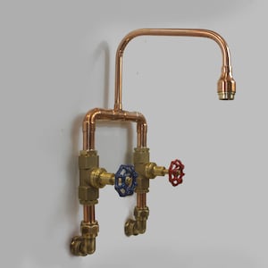 Handmade Copper & Brass Swivel Tap: Wall or Bench Mount  | Customization Available
