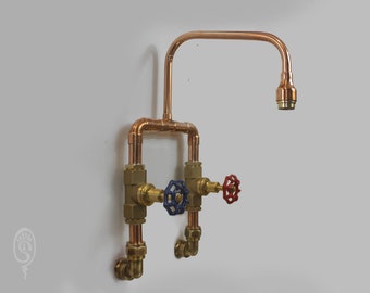 Bespoke Copper & Brass Swivel Tap / Faucet |  Swivel or Aerator Variations | Wall or Bench Mount