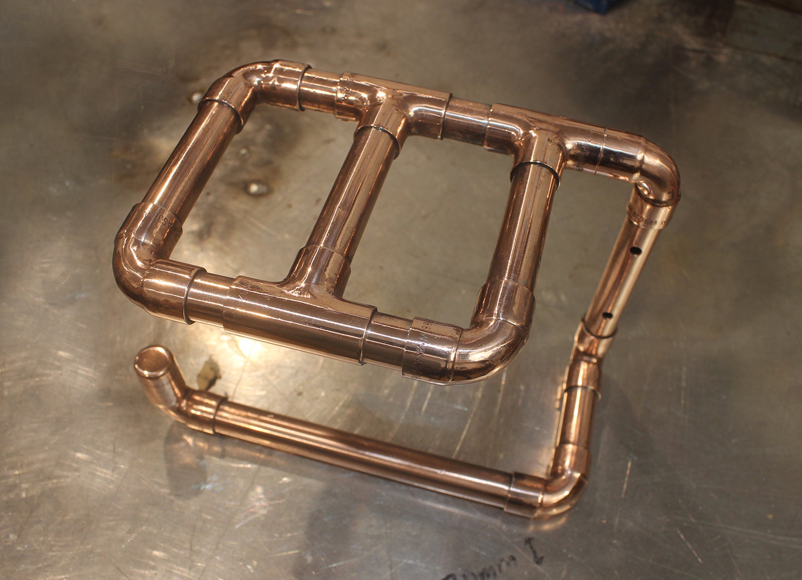 Copper Toilet Paper Roll Holder Wall Mounted Single Copper Leaf Detail