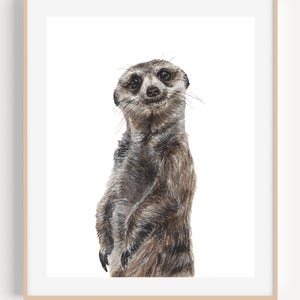 Meerkat Painting, Meerkat Art, Nursery Art, Meerkat Love, Animal Art, Animal Nursery Art