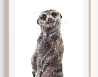 Meerkat Painting, Meerkat Art, Nursery Art, Meerkat Love, Animal Art, Animal Nursery Art
