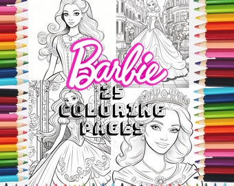 Imprimibles para colorear linda muñeca Barbie