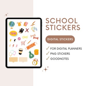 School Stickers | Digital Planner Stickers | School Planner | Goodnotes Stickers | PNG Stickers