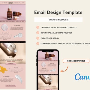 Editable Email Marketing Design Templates⎟Small Business⎟Mailchimp Email Template | Email Campaign Design | Canva