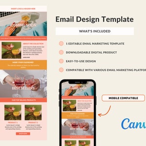 Editable Email Marketing Design Templates⎟Small Business⎟Mailchimp Email Template | E-Commerce Email Campaign Design | Canva