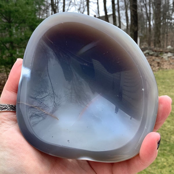 Fantastic Orca Agate Polished Bowl, Beautiful Colors and Patterns