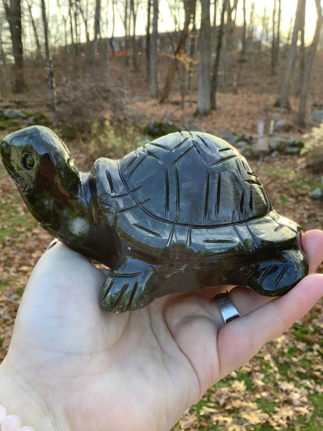 Tremendous Large Green Nephrite Jade Turtle Carving, Beautiful Detail ...