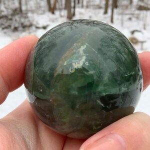 Beautiful Rainbow Fluorite Sphere, Tiny Rainbow, So Flashy