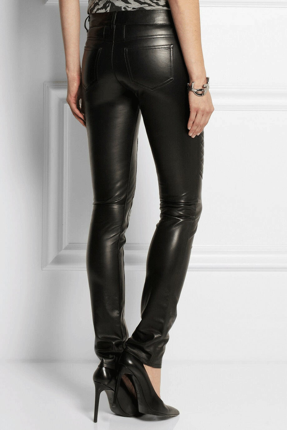 Women Biker Style Leather Pants Jeans Black Genuine Jeans - Etsy UK