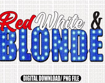 Red white and blonde | png file | digital download