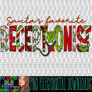 Santa’s favorite receptionist, png file, digital download, tshirt design