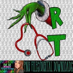 RT, Respiratory Therapist, christmas, png file, digital download, Tshirt design