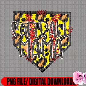 Softball mama | leopard | png file | digital download