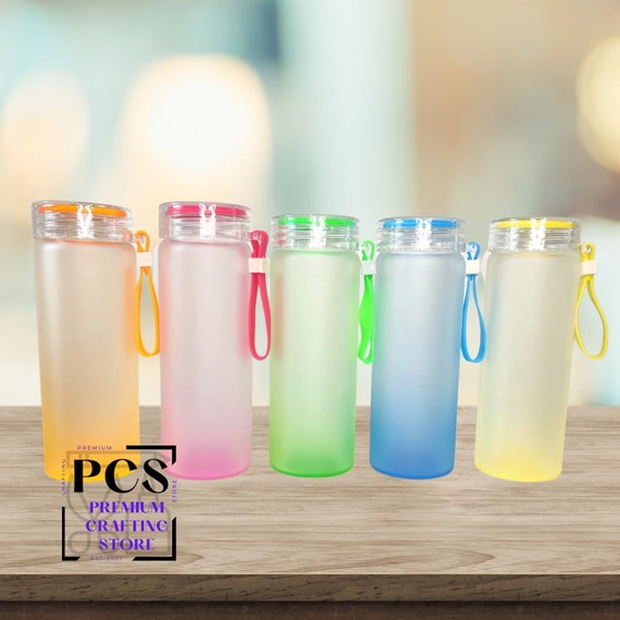 12 Oz Gradient Colored Glass Beverage Drinking Tumblers Drinking