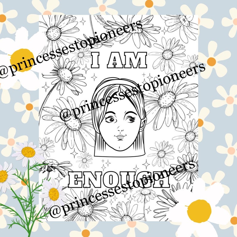 I Am Enough // Printable Coloring Page Instant Digital - Etsy UK