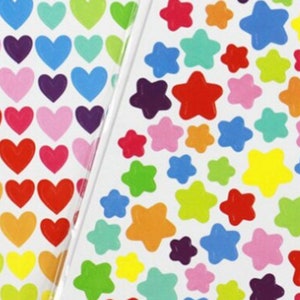 Herz und Stern Regenbogen Sticker Blätter