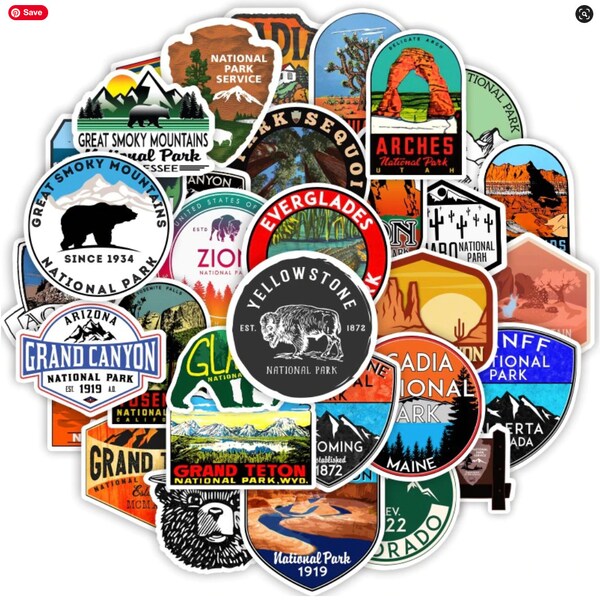 National Parks Water Bottle With Stickers Etsy Australia