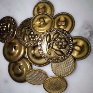 Vintage Brass Victorian Decorative Buttons