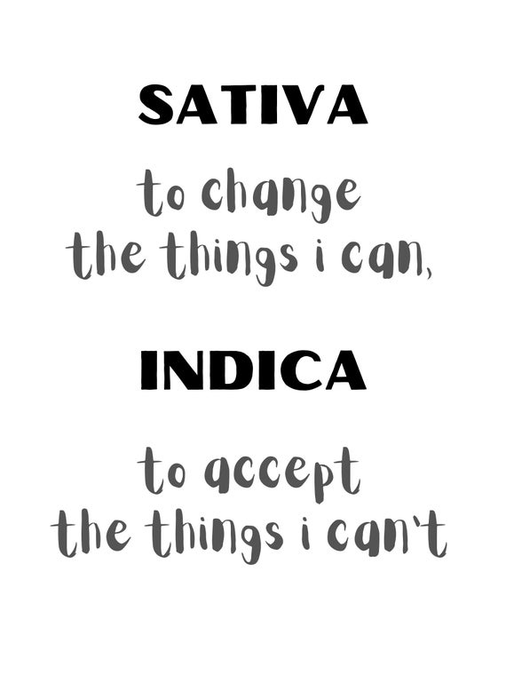 Sativa/indica Quote Marijuana Printable Marijuana Wall | Etsy
