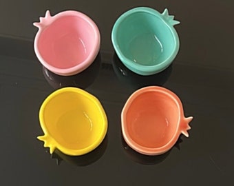 Pastel Color Pomegranate Bowl, Simple Pastel Color, Pink pastel bowl, Yellow pastel bowl, Orange bowl