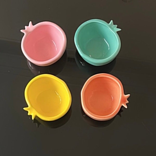 Pastel Color Pomegranate Bowl, Simple Pastel Color, Pink pastel bowl, Yellow pastel bowl, Orange bowl