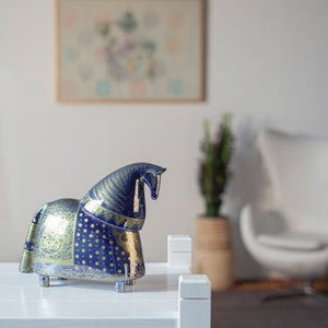 Modern Ceramic Knight Horse figurine, Handmade Horse sculpture,  Gift for Horsel Lover Decorative figurines by Behzad Ajdari