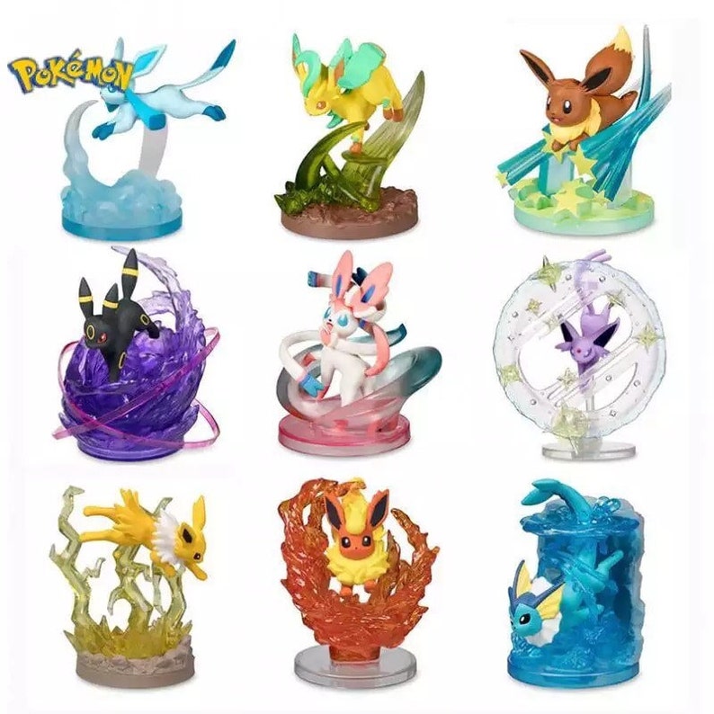 Pokemon All Eevee Evolutions Figurines Anime Toy Kids Birthday Etsy 