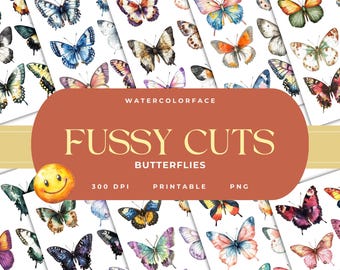 Butterfly Junk Journal kieskeurige sneden en illustraties BUNDEL, insectenversieringen, digitale download, afdrukbaar