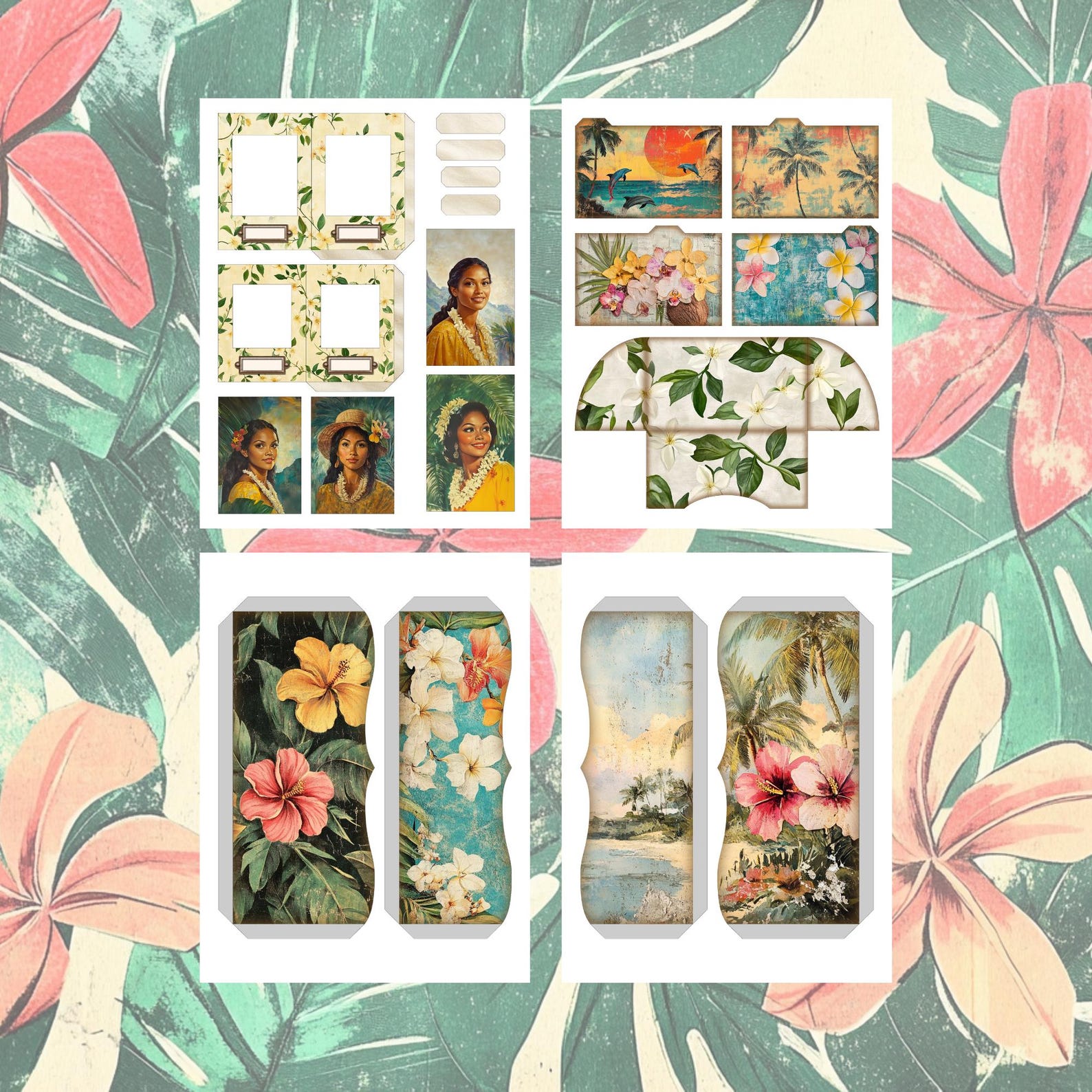 Hawaiian Vacation Ephemera Printable Pack, Hawaiian Themed Junk Journal ...