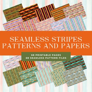 Watercolor Striped Papers and Patterns – Printable Digital Download