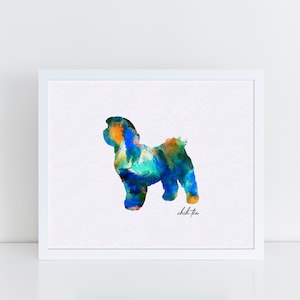 Silhouette de Shih Tzu, portrait numérique d'animal de compagnie à l'aquarelle, impression de chien aquarelle, mémorial de Shih Tzu, cadeau vétérinaire, art déco pour bureau de vétérinaire