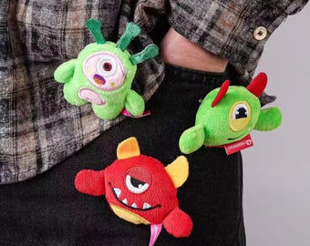 Plush Monster Brooch Pin – Cute Funny Soft Pins for Backpack, Coat & Bag | Funny Accessory for Dog Lovers | Matching Pet Owner Gift Badge