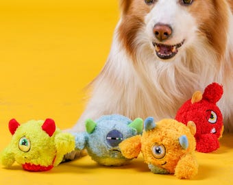 Squeaky Bouncy Dog Ball Toy – Soft Plush Chew Toy for Puppies, Small & Large Dogs, Durable Teeth Cleaning, Lightweight, Fun Interactive Play