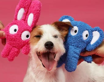 Furry Zoo Plush Dog Toy – Cute Animal Squeaky & Crinkle Chew Toy for Small Medium Dogs, Interactive Tug and Fetch, Soft Plush Puppy Gift
