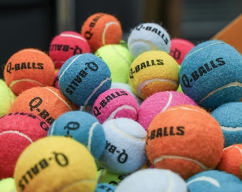 Q-Balls Tennis Ball Dog Toy Set: Squeaky & Safe for Chewing