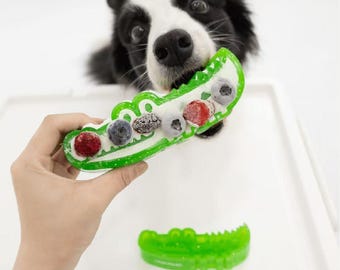 Treat Dispensing Dog Toy – Fillable Crocodile Snuffle, Interactive Chew Lick Toy, Slow Feeder, Teeth Cleaning, Durable for Small & Large Dog