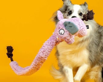Long Elephant Snuffle Dog Toy – Squeaky Treat Hiding Plush Tug Toy for Medium Large Dog, Interactive Durable Rope for Pulling Chewing & Play