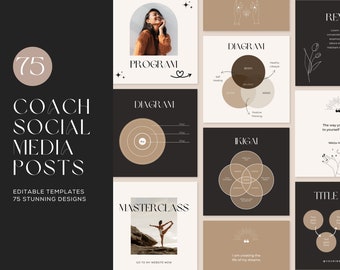 Coaching Instagram Post Templates | Life Coach Instagram Template | Wellness Coach Templates |Coaching Business | Coaching Templates Canva