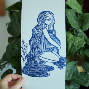 Linocut Relief Print, &quot;Abundance II&quot; //  Hand Printed // Original