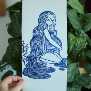 Linocut Relief Print, Abundance II // Hand Printed // Original image 1