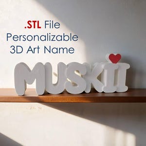 Custom 3D Name Plate, STL Name for 3D Print, STL Desk name Plate - Personalized 3D Print STL File