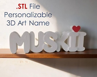 Custom 3D Name Plate STL File: Personalized Desk Name (Digital Download)