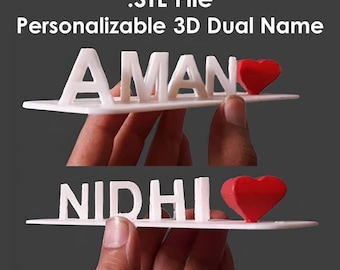 Placa de nome personalizada 3D Flip: arquivo STL com placa de nome duplo
