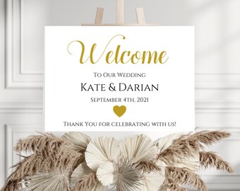 Printed Wedding Sign - Wedding Welcome Sign - Personalized Wedding Sign - Custom Wedding Sign - Shipped Wedding Sign