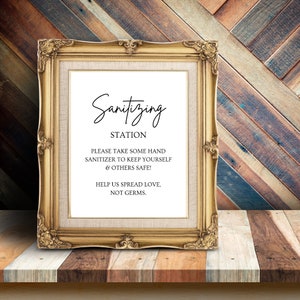 Sanitizing Downloadable Sign - Wedding Sign - Printable Sign - Sanitizing - Wedding Gift - No Germ Sign - Safety Sign