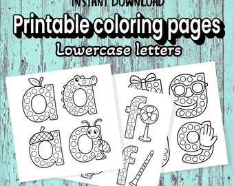 Dot Tastic Printable Coloring Pages - Lowercase Letters