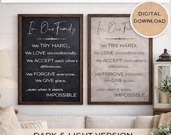 Family Rules Sign | Modern Farmhouse Decor (Digital Download)